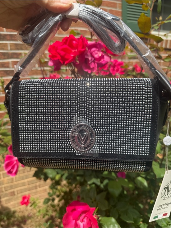 Valentino Orlandi Handbags - 🇺🇸 Valentino Orlandi Black Crystal-Studded Crossbody Bag